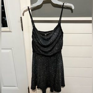 sparkly blueish black hoco dress